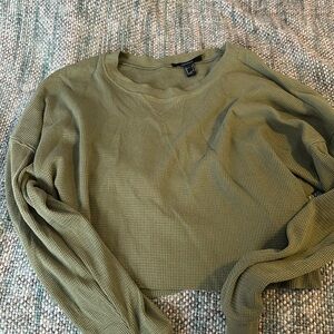 cropped waffle knit long sleeve